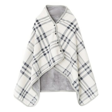 comet Home 保暖披肩  M(135 x 80cm)  灰色格紋 白色
