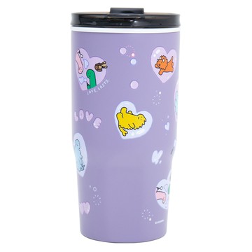 WOKY 沃廚 JOGUMAN meets WOKY AURA系列 真陶瓷激凍杯 被愛包圍  1個  紫色  800ml