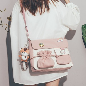 Bag House👜 大容量帆布包包女2020新款斜挎ins日係可愛原宿ulzzang學生單肩包