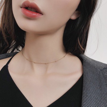 網紅簡約廢話項鏈女潮森系學生氣質輕奢小眾鎖骨鏈仙氣chocker1入