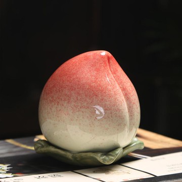 茶葉罐 壽桃茶葉罐陶瓷制品家用功夫茶葉盒佳節伴手禮開業禮品一盒兩罐茶 林之舍家居