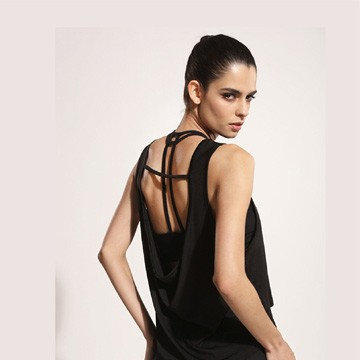 Biki比基尼妮泳衣， 垂感後露背速乾背心泳衣罩衫(單罩衫)