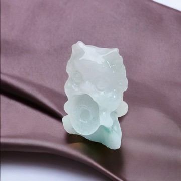 【招財神獸】飄綠花翡翠吞金獸項鍊 | 天然緬甸玉翡翠A貨 | 送禮