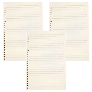 葉子小舖 A4活頁夾 30孔活頁內頁 橫線補充內頁60張  3包  單色