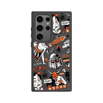 Galaxy S24 Ultra SolidSuit 黑 - Paiheme Studio - Black Orange Mix-透明