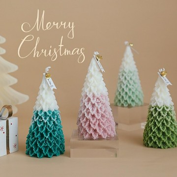 聖誕樹創意造型香氛雙色蠟燭