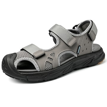 大友SAZ185口二色戶外涼鞋男款涉水速干防滑防臭運動真皮厚底包頭沙灘鞋杰恆