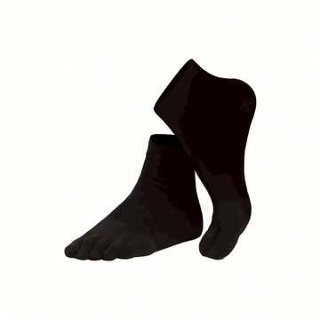 竹炭纖維健康五趾短襪 - 素黑