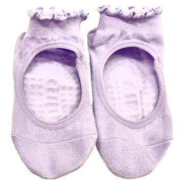 NICOFUN 愛定做 捲捲花邊防滑瑜珈襪 女襪 FYK23YOGA02 32g  22~24cm  薰衣草紫