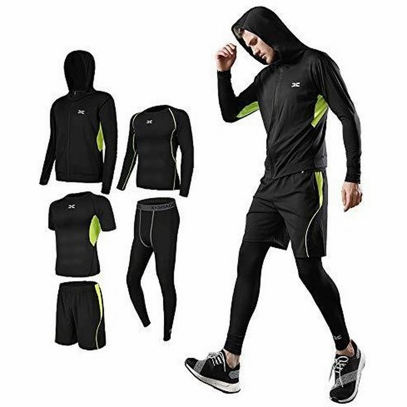 メンズ フィットネストレーニング 加圧シャツ トレーニングウェア メンズ コンプレッションウェア 5点セット スポーツウェア タイツ パーカー ハーフ 通販 Lineポイント最大0 5 Get Lineショッピング