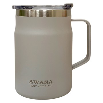 AWANA 304不鏽鋼手把辦公杯 AC-500  1個  霧灰色  500ml