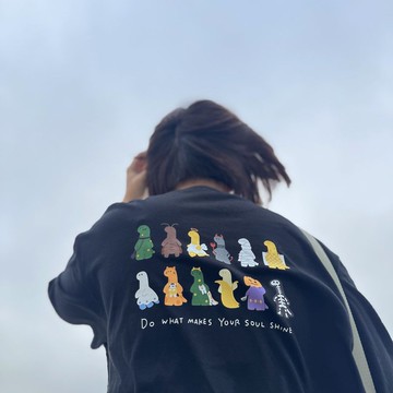 恐龍貓咪tee - 2款