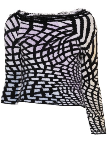 Versace Pre-Owned - 2000s intarsia-knit jumper - women - Virgin Wool/Polyamide - M - Black