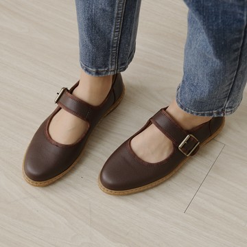 【大尺碼女鞋】森林系真皮瑪莉珍(日系復古/最大27.5)-巧克力咖