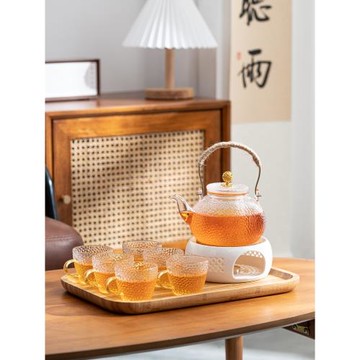 下午茶具玻璃茶杯加熱花茶壺蠟燭臺煮茶爐酒店養生壺水果茶壺套裝