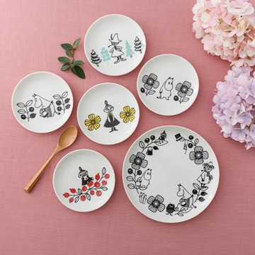 Moomin姆明盤碟6件套裝 日本進口陶瓷盤子家用甜品盤點心碟釉下彩