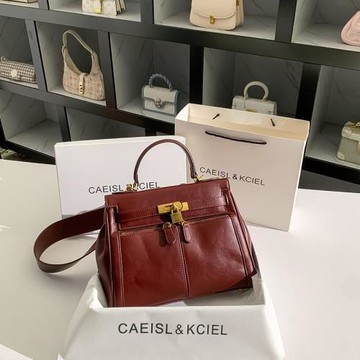 CAEISL&KCIEL女包小眾高級感紅色結婚包包女大容量手提斜挎凱莉包