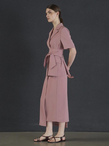 UNBALANCED H-LINE SKIRT [PINK]