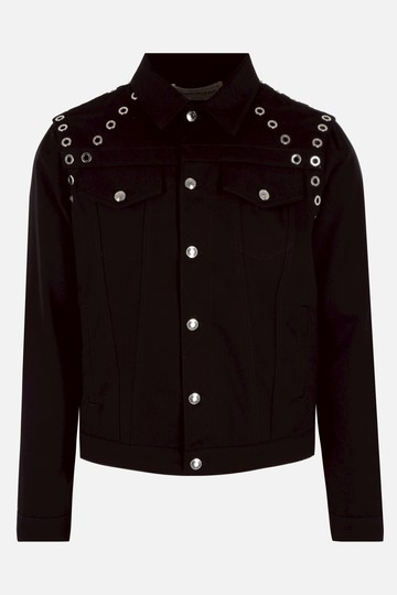 ALEXANDER McQUEEN denim jacket with grommet Man