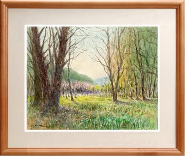 水彩畫原作 濕原之春