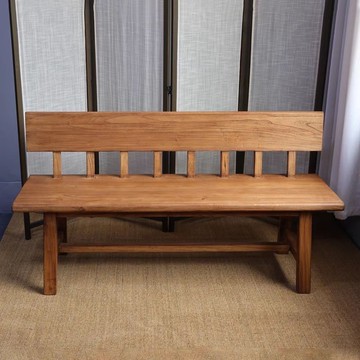 【台灣公司 可打統編】老榆木實木長方形靠背椅全套餐庭椅戶外長椅庭院桌椅沙發長條椅子 d8163