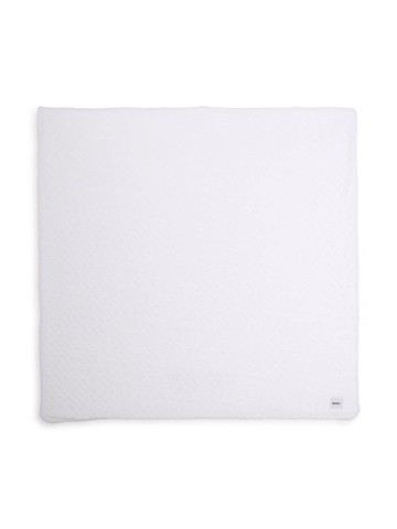 BOSS Kidswear - logo-embroidered blanket - kids - Polyester/pure cotton - One Size - White