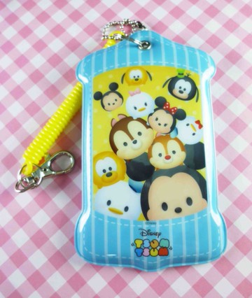 【震撼精品百貨】迪士尼Q版_tsum tsum~伸縮票卡夾-綜合人物藍