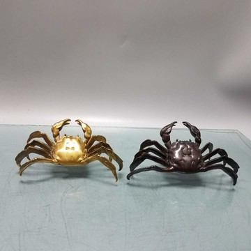 黃銅螃蟹橫財將軍家居茶寵工藝品銅八方來財螃蟹招財旺財螃蟹擺件
