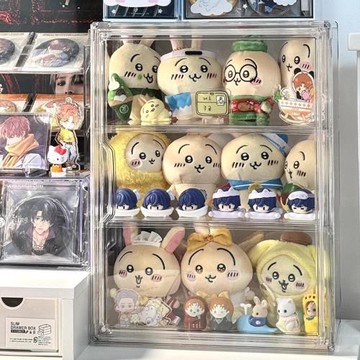 chiikawa收納盒柜展示架透明防塵掛件整理吉伊卡哇烏薩奇小八娃娃