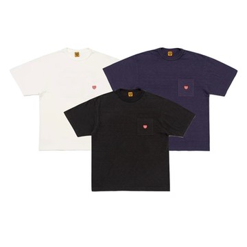 Human Made Pocket Tee 愛心口袋刺繡 黑/白/深藍 竹節棉 素色 口袋 T恤 上衣 HM28CS031