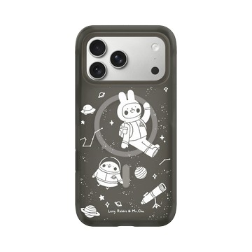 iPhone 17 Pro Max AirX 本質黑 - 懶散兔與啾先生 Lazy Rabbit and Mr.Chu - outerspace