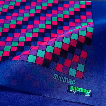 古董 micmac 古董手帕 - 彩色色塊幾何格紋 (17 英吋)