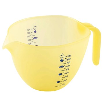 小廚師 波微計量盆 帶把手  刻度標示 黃色  900ml  1個