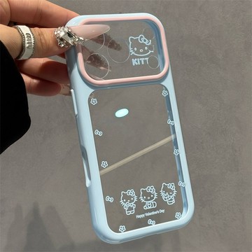 簡約貓撞色卡手機殼iPhone18潮17plus蘋果16promax防摔15卡通13 12 11