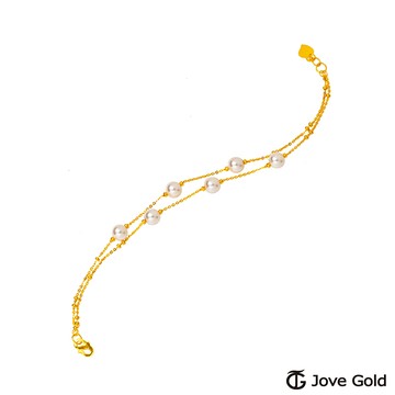 Jove Gold漾金飾 愛戀時光黃金手鍊-雙鍊款