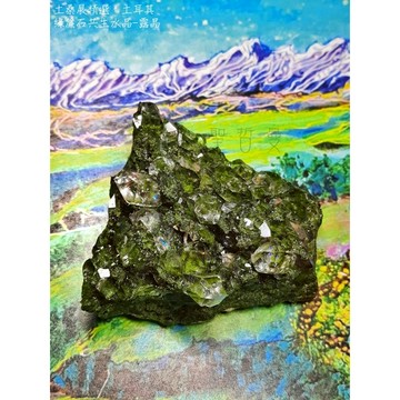 🌿土桑展精選：土耳其綠簾石共生水晶-露晶 Epidote ~釋放負面性、擁抱正面模式、散發吸引力