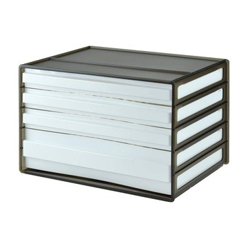 livinbox 桌上型文件櫃 A4  黑透白抽  1個