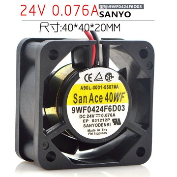 三洋SANYO 9WF0424F6D03 24V 0.076A 4020 原裝防水 發那科用風扇
