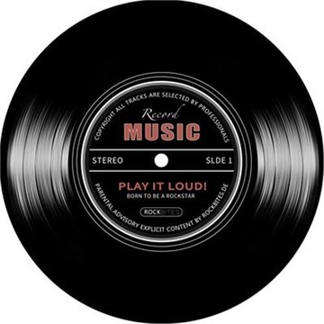 跨境代發復古時尚個性音樂黑膠唱片紅色圓形防滑客廳臥室地墊地毯