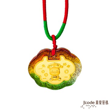 J’code真愛密碼金飾 博士小牛黃金彌月木盒-0.1錢