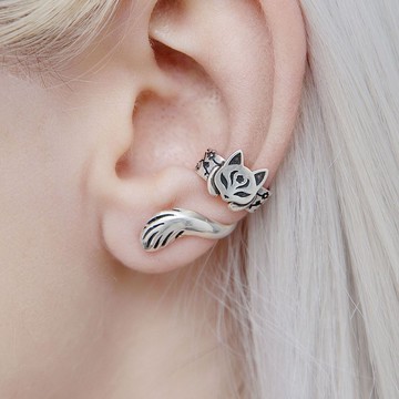 日本貓耳夾銀無穿孔