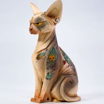 RZTOYS 廢墟動物園 黑幫貓 A款 綠刺青 東海模型