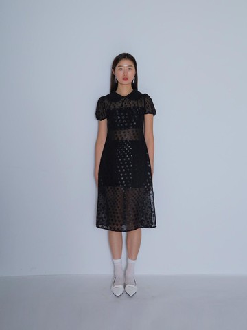 DOT MIDI DRESS [BLACK]