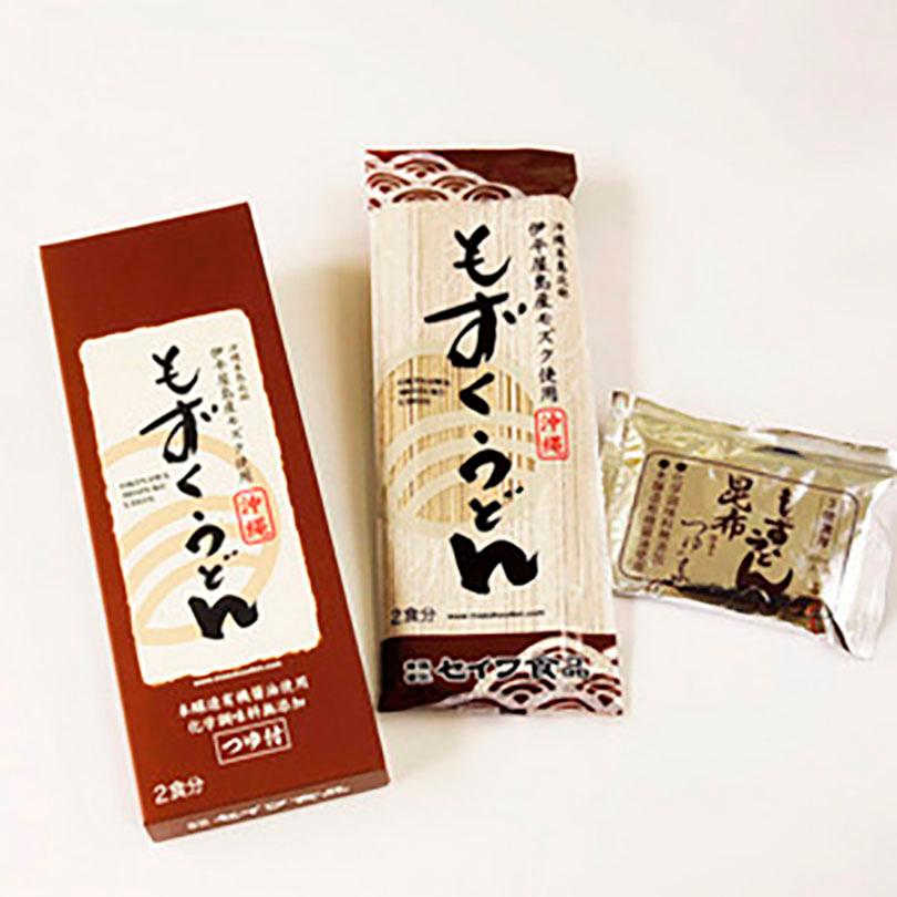 もずくうどん 2食入 (160g) タレ付き つゆ 沖縄お土産 沖縄 もずく グルメ お土産 土産 セイワ食品 フコイダン 沖縄そば 沖縄土産 沖縄うどん