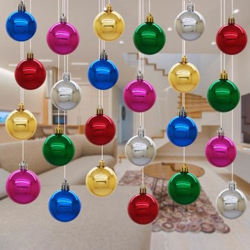 圣誕裝飾球店鋪櫥窗掛飾吊頂吊飾掛件天花板空中布置電鍍球彩圓球