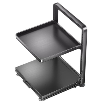 【品樂生活】不鏽鋼卡扣滑軌電器抽拉架(可折疊) D15-201 電器架 廚房架 調料架 電鍋架 碗碟架