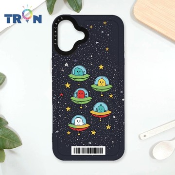 TRON IPhone 16 PLUS 星空飛碟外星人系列 防摔太空載具殼 透黑 軟硬 手機殼