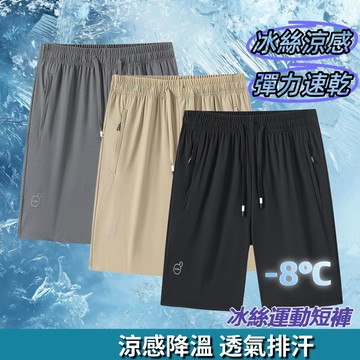 L-8XL 涼感短褲 運動短褲 彈力速乾短褲 休閒短褲 冰絲短褲 大碼五分褲 排汗短褲 居家短褲 冰絲五分褲 彈力短褲