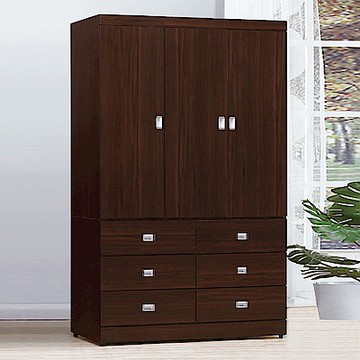 AS DESIGN雅司家具-巴特萊胡桃4x7尺衣櫃-122x55x196cm