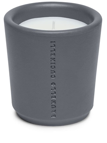 Brunello Cucinelli - logo-embossed ceramic candle - unisex - ceramic/Wax - One Size - Grey